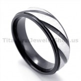 Black Titanium Ring with Diamond 19283