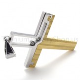 2012 New Duotone Hollowed Cross Titanium Pendant 20159